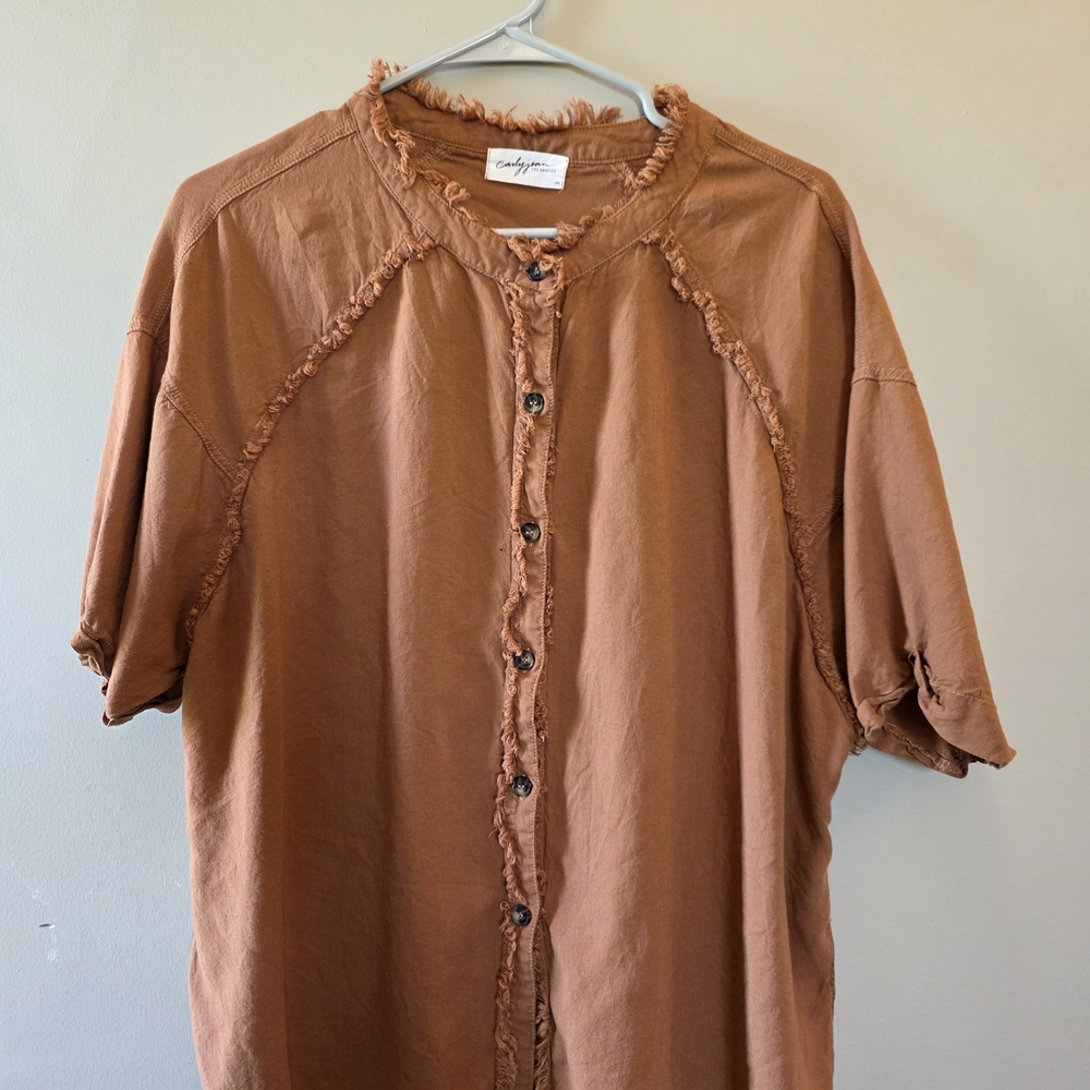CJLA Rust Casual Button Down Shirt